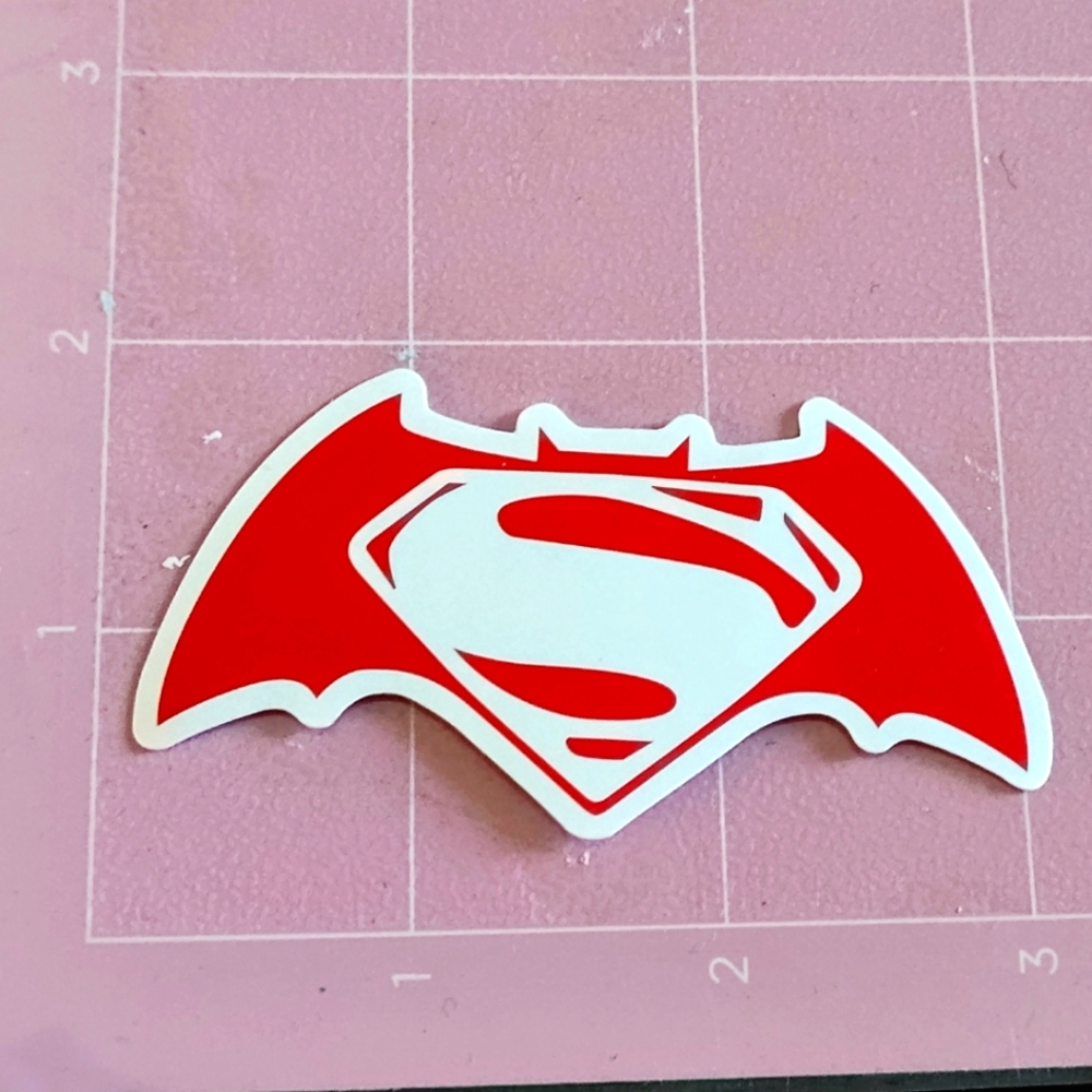 💙 Red/White Batman Wings With S Superman Symbol Vinyl Sticker Decal New